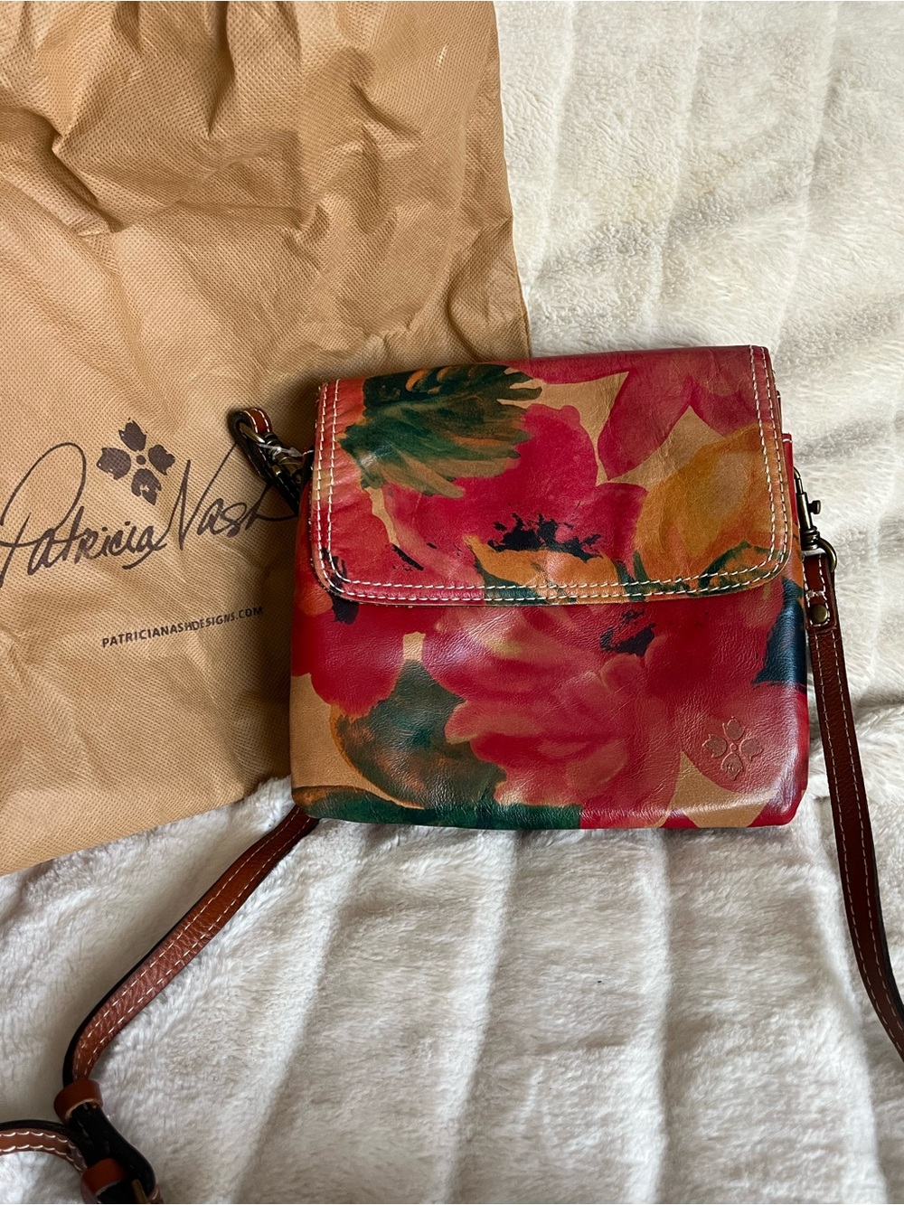 PATRICIA NASH Floral Leather Crossbody